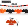 Abóbora de Halloween Decoração de Arte em Papel para Café Adereços Suprimentos de Halloween Caveira Tira Puxar Aranha Morcego Bandeira Puxar Banners Pendurados
