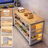 Estante de suelo multicapa para barra de bar, mesa estrecha con estantes, mesa de comedor, mesa divisoria para sala de estar, mesa larga simple de ocio para balcón