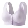 Sujetador de Seda de Hielo sin Marcas para Mediana Edad y Adultas Mayores, Hebilla Delantera, Push-up, Copa Fija, Transpirable, Fino, Chaleco Interior para Madre, Ropa Interior, Sujetador de Mujer