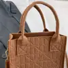 Bolso Tote de Fieltro para Mujer con Neceser Pequeño Desmontable, Bolso de Mano con Patrón Acolchado, Bolso de Hombro Estructurado Ligero para Uso Diario, Trabajo y Viajes