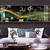 Parede de Fundo do Sofá Pintura Decorativa Horizontal Mural Sala de Estar Estilo Chinês Moderno Flores Florescendo Peônia Rica Pintura Pendurada