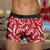 2025 Nova Roupa Íntima Masculina para o Dia dos Namorados Shorts Boxer de Cintura Média Roupa Íntima Estampada para o Dia dos Namorados Europeu e Americano da Amazon
