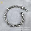 Venta al por mayor de fábrica pulsera personalizada de acero inoxidable 304 pulsera de cadena retorcida chapado al vacío oro de 18K protección del medio ambiente no se decolora