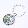 Criativo Retro Yin Yang Tai Chi Chaveiro Teia de Aranha Tempo Gem Libélula Chaveiro Pingente