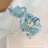 Horquilla de pelo de flor de seda antigua para el cabello Accesorios para el cabello Hanfu Adorno de flor Horquilla de fila de perlas Tocado retro Estilo Ming Accesorios de ropa antigua Horquilla