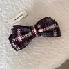 Pinza para el pelo de cuadros de alta inteligencia azul, Lazo para el pelo, Pinza para el pelo, Cuerda para el pelo elegante, Lazo para el pelo, Corazón, Etiqueta dorada, Pinza de pinza, Pelo