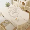 Mantel Ovalado Impermeable, Resistente al Aceite, Resistente al Calor, Lavable, Plegable para Mesa de Comedor, Mantel de Plástico PVC, Aislante Térmico, Tapete Antideslizante