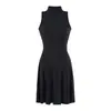 Venta al por mayor de ropa de mujer de moda estilo europeo y americano, con una estética pura y seductora, un look chic y sexy, un vestido tipo chaleco sin mangas ajustado que realza la figura con un escote ligeramente alto