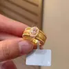 Anel Vintage Flash Diamond Edição Larga com Cordão e Contas Anéis para Mulheres Anel Vintage Aberto Ajustável Estilo Corte