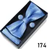 Pajarita para Hombre, Gemelos Jacquard para Boda de Negocios, Set de Tres Piezas con Pañuelo de Bolsillo, Set de Caja de Regalo con Accesorios de Traje de Moda