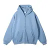 Roupas Masculinas Novas Outono e Inverno 2025 Transfronteiriças Cardigan com Zíper Prata e Pelúcia Interna Moletom com Capuz Tendência Solta Marca Pronto para Venda