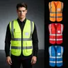 Coletes refletivos para canteiros de obras, projetos de construção chineses, roupas refletivas de segurança, impressão de logotipo personalizado, uniformes de trabalho