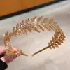 Nova Tiara de Coroa de Louros Dourada com Design de Folhas e Ramo de Oliveira, Acessório de Cabelo Nupcial Estilo Floresta Grego Antigo, Ornamento de Louro Estilo Francês