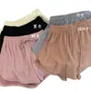 Pantalones Cortos Deportivos para Mujer, Casual Versátil de Gofre para Casa, Pantalones Cortos de Corte A, Nuevos Pantalones Cortos de Cintura Alta Adelgazantes con Cordón para Uso al Aire Libre