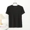 Camiseta Fina Respirável Fresca Cor Sólida Manga Curta Gola Redonda Feminina Mistura de Tencel e Linho Versátil Slim Fit