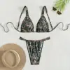 Bikini de traje de baño en stock 2027 Comercio exterior europeo y americano nuevo bikini de traje de baño tanga sexy bikini transfronterizo traje de baño para mujer