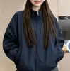 Chaqueta corta de primavera estilo coreano con cuello alto y cremallera para mujer, holgada y estilizada, moderna y versátil, chaqueta casual popular