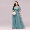 Comercio Exterior Nuevo Elegante Vestido de Noche Lentejuela Bordado Talla Grande Fiesta Vestido de Mujer Malla Dobladillo Amplio Vestido de Banquete