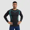 Malla Transpirable Secado Rápido Manga Larga Negro Ciclismo Deportivo al Aire Libre Mallas de Compresión para Hombres para Usar como Ropa Exterior Ropa de Fitness
