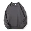 Sudadera Texturizada Versátil Cuello Redondo Snowflake Gray 400g para Hombre, Sin Capucha, Manga Larga de Pareja, Corte Holgado, Algodón Chino, Casual