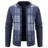 2026 Nuevo Suéter Cardigan Casual para Hombre Abrigo Moda Cuello Alto Tejido con Felpa Ropa de Abrigo para Hombre