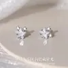 Pendientes de estrella de circón de plata de ley S925 para mujer, pendientes de pentagrama delicados y compactos, accesorios para la oreja de moda