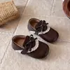 Zapatos de Cuero para Niñas 2026 Otoño Nuevo Modelo Zapatos Individuales Infantiles para Niños Mayores con Suelas Suaves, Zapatos de Princesa con Lazo, Mocasines de Rendimiento