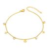 Llegada Nueva 2023 Tobillera Pequeña de Flores con Diamante Simple Versátil Nueva Llegada Acero de Titanio Galvanizado Joyería de Verano Lujo Ligero Tobillera Dulce