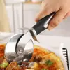 Cuchillo para Pizza de Acero Inoxidable con Rueda y Pala Dos Piezas con Mango Redondo Cuchillo de Pizza de Rueda Única Pala para Pizza Herramienta de Cocina