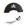 Fantasia de Halloween Chapéu de Pirata Caveira Sabre Adaga de Brinquedo Inflável Conjunto de Meia-Calça com Laço de Renda Preta