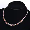 Collar de Turmalina Natural de Cristal Jingyao Colgante Forma de Gota Cadena Arcoíris para Clavícula Cadena de Torre Collar de Color Caramelo Joyería Regalo