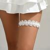 Bambú como ropa Fuente europea y americana Blanco perla nupcial Estilo Lolita encaje liga elástica para muslo P0415