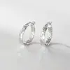 Brincos Nalan de Prata Esterlina S925, Modernos, Simples, Elegantes, Requintados, Brincos com Padrão de Gelo Triturado Redondo M07613