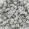 6x 6mm acrílico inglês letra quadrado antigo prata diy artesanal colar de contas soltas contas jóias acessórios fabricantes