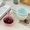 Plato de cerámica estilo Ins para condimentos con asa, plato japonés para vinagre, mini cuenco exquisito para mojar salsa de tomate para ensaladas en el hogar