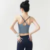 Top Regata de Yoga Quadrado de Alta Elasticidade com Sensação de Segunda Pele para Mulheres Alças Finas Sutiã Esportivo Longo Respirável Corrida Fitness Camada Interna Top
