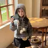 Malha Grossa de Lã Pura 26 Outono/Inverno Novo Roupa Pai-Filho Infantil Suéter Estiloso Retrô Romântico Fair Isle Floco de Neve