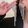Pendientes de Borla con Forma de Gota de Agua y Mariposa Incrustados de Diamantes de Lujo y Exquisitos Pendientes de Princesa Dulce para Mujer Pendientes Explosivos Transfronterizos Europeos y Americanos