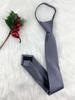 Corbata Gris y Negra para Hombre, Corbata de Algodón de Alta Gama Estilo Coreano Atada a Mano de Color Sólido Rayada para Mujer, Corbata Casual Estilo Británico Universitario sin Corbata