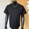 Camiseta Regular de Manga Curta Pesada Estilo Americano para Homens, Roupa de Verão para Cara Durão, Camiseta Elástica Slim-Fit com Gola Pequena, Camada Base de Verão