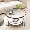 Mesa de Centro de Cristal Templado de Lujo Ligero Mesa de Centro Redonda para Sala de Estar de Apartamento Pequeño Mesa Redonda Pequeña Minimalista para el Hogar Mesa de Centro de Celebridad de Internet