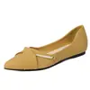 Zapatos Planos de Nuevo Estilo Francés con Puntera Puntiaguda y Perlas para Mujer, Zapatos Slip-On de Cuero Suave, Zapatos Cómodos para el Trabajo