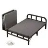 Cama plegable, cama sencilla, cama portátil de acompañante, cama para siesta en la oficina, cama individual económica para viviendas de alquiler, cama sencilla estilo militar