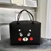 Bolsa de Viaje de Fieltro Bolsa de Equipaje Bolsa de Dibujos Animados de Fieltro Bolsa de Almacenamiento de Gran Capacidad Bolso de Mano de Fieltro Portátil Para Todo