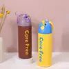 Nueva taza térmica deportiva con tapa abatible, diseño de doble sorbo, botella de agua térmica portátil para coche, taza de agua portátil grande para llevar