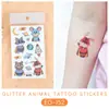 Pegatinas de Tatuaje Ruikalong Transfronterizas Nuevas con Brillo de Animales Marinos para Niños, Pegatinas de Tatuaje Coloridas Impermeables Lindas de Dibujos Animados