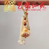 Llavero Colgante de Calabaza con Pez Koi Pintado de Sándalo Amarillo, Art Ming Xian Yuan, Colgante "Abundancia Año tras Año", Decoración para Bolso