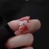 Pendientes Exquisitos de Flor de Rosa en Plata de Ley S999 Fangxing para Mujer, Pendientes Dulces de Flor Microincrustada Que No Necesitan Quitarse al Dormir