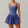 Vestido Esportivo Duas Peças Falso Transfronteiriço Feminino Anti-caminhada Base Outdoor Corrida Fitness Saia de Tênis 4001