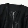 AliExpress transfronterizo 2026 Primavera Nueva Chaqueta Casual para Mujer de Color Sólido con Efecto Piel y Mangas Abullonadas 3046045